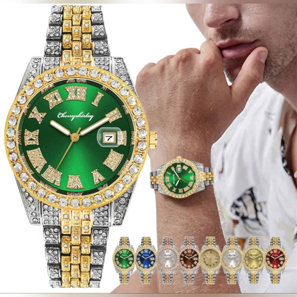 Luxury Gold and Silver Watches with Gem Accents